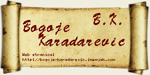 Bogoje Karadarević vizit kartica